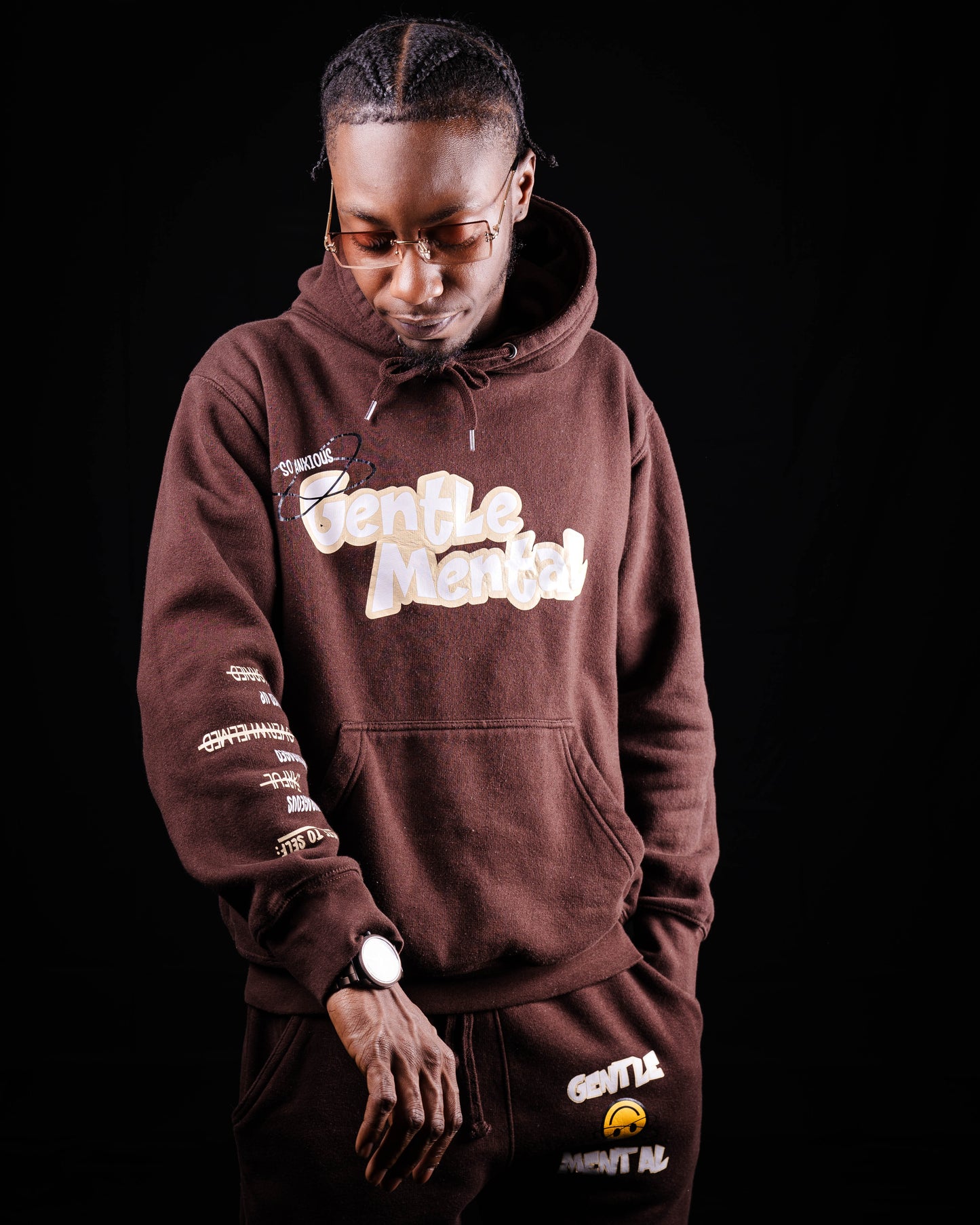 So Anxious Collection-Brown Joggers Set (Men's Size)